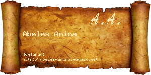 Abeles Anina névjegykártya